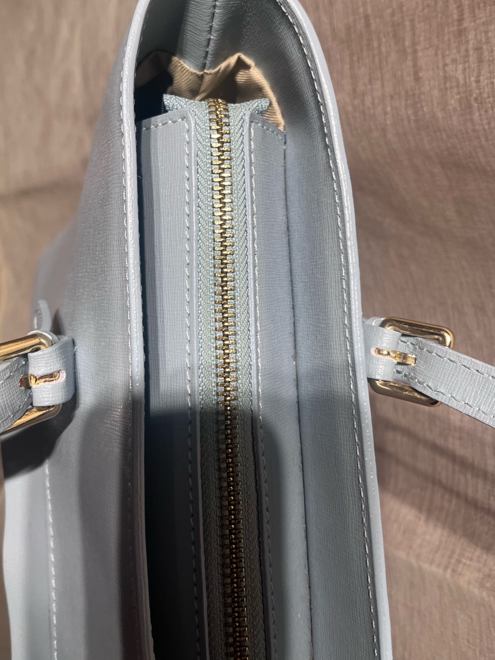 Italian made baby blue tote - Picture 13 of 15